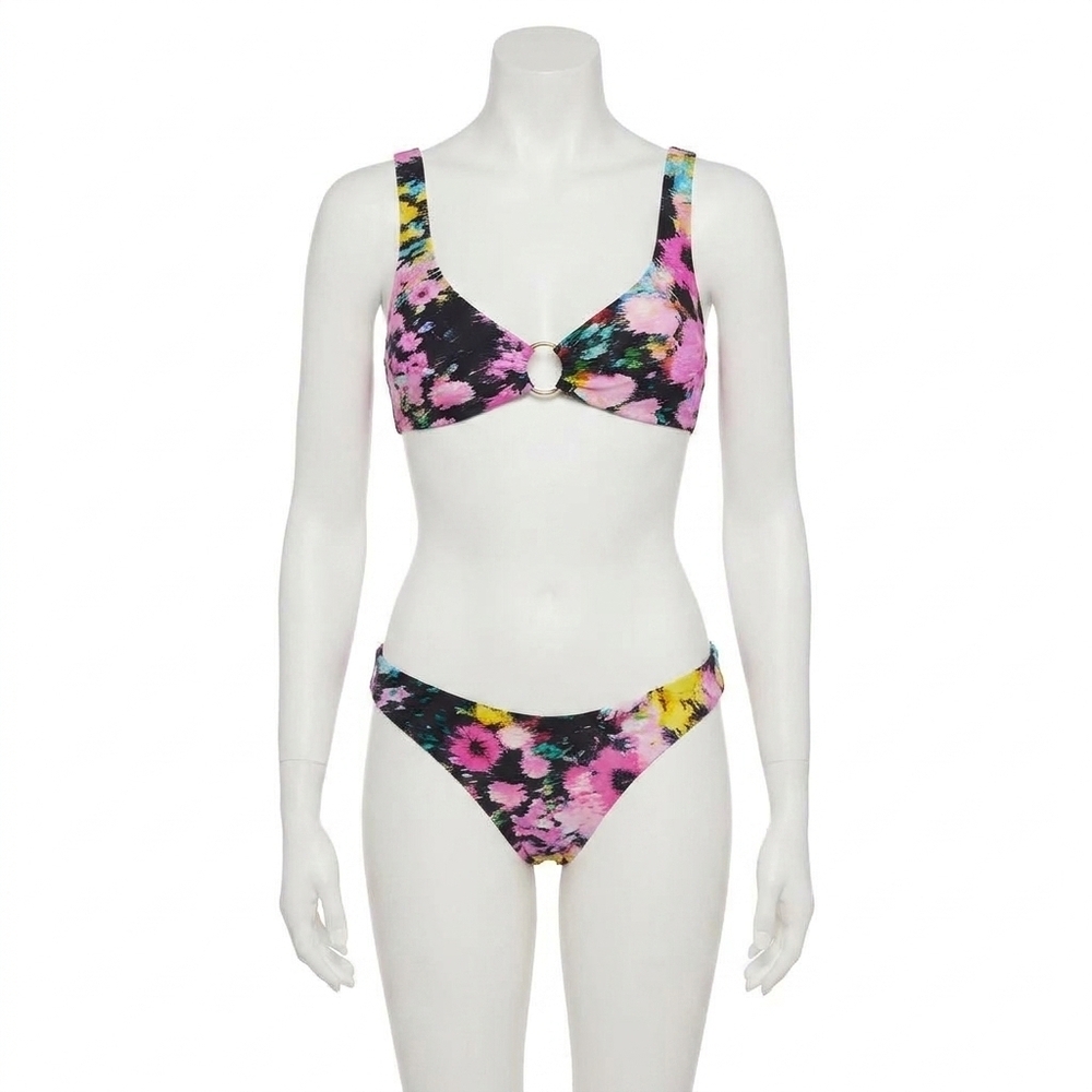 NEW STEVE MADDEN ring bralette bikini top in dazy fields